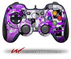 Purple Checker Skull Splatter - Decal Style Skin fits Logitech F310 Gamepad Controller (CONTROLLER SOLD SEPARATELY)