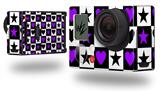Purple Hearts And Stars - Decal Style Skin fits GoPro Hero 3+ Camera (GOPRO NOT INCLUDED)