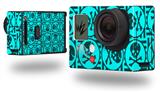 Skull Patch Pattern Blue - Decal Style Skin fits GoPro Hero 3+ Camera (GOPRO NOT INCLUDED)