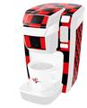 Decal Style Vinyl Skin compatible with Keurig K10 / K15 Mini Plus Coffee Makers Checkers Red (KEURIG NOT INCLUDED)