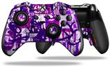 Purple Checker Graffiti - Decal Style Skin fits Microsoft XBOX One ELITE Wireless Controller