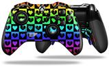 Love Heart Checkers Rainbow - Decal Style Skin fits Microsoft XBOX One ELITE Wireless Controller