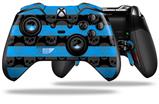 Skull Stripes Blue - Decal Style Skin fits Microsoft XBOX One ELITE Wireless Controller
