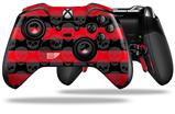 Skull Stripes Red - Decal Style Skin fits Microsoft XBOX One ELITE Wireless Controller