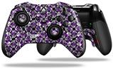 Splatter Girly Skull Purple - Decal Style Skin fits Microsoft XBOX One ELITE Wireless Controller