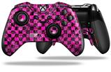 Pink Checkerboard Sketches - Decal Style Skin fits Microsoft XBOX One ELITE Wireless Controller
