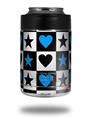 Skin Decal Wrap for Yeti Colster, Ozark Trail and RTIC Can Coolers - Hearts And Stars Blue (COOLER NOT INCLUDED)