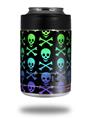 Skin Decal Wrap for Yeti Colster, Ozark Trail and RTIC Can Coolers - Skull and Crossbones Rainbow (COOLER NOT INCLUDED)