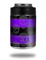 Skin Decal Wrap for Yeti Colster, Ozark Trail and RTIC Can Coolers - Skull Stripes Purple (COOLER NOT INCLUDED)