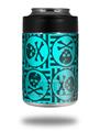 Skin Decal Wrap for Yeti Colster, Ozark Trail and RTIC Can Coolers - Skull Patch Pattern Blue (COOLER NOT INCLUDED)