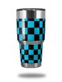 Skin Decal Wrap for Yeti Tumbler Rambler 30 oz Checkers Blue (TUMBLER NOT INCLUDED)