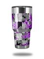 Skin Decal Wrap for Yeti Tumbler Rambler 30 oz Purple Checker Skull Splatter (TUMBLER NOT INCLUDED)