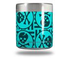 Skin Decal Wrap for Yeti Rambler Lowball - Skull Patch Pattern Blue
