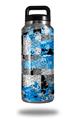 WraptorSkinz Skin Decal Wrap for Yeti Rambler Bottle 36oz Checker Skull Splatter Blue  (YETI NOT INCLUDED)