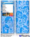 iPod Nano 4G Skin - Skull Sketches Blue