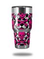 WraptorSkinz Skin Wrap compatible with RTIC 30oz ORIGINAL 2017 AND OLDER Tumblers Pink Skulls and Stars (TUMBLER NOT INCLUDED)