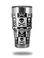 WraptorSkinz Skin Wrap compatible with RTIC 30oz ORIGINAL 2017 AND OLDER Tumblers Skull Checkerboard (TUMBLER NOT INCLUDED)
