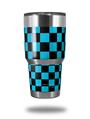 WraptorSkinz Skin Wrap compatible with RTIC 30oz ORIGINAL 2017 AND OLDER Tumblers Checkers Blue (TUMBLER NOT INCLUDED)