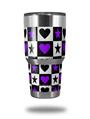 WraptorSkinz Skin Wrap compatible with RTIC 30oz ORIGINAL 2017 AND OLDER Tumblers Purple Hearts And Stars (TUMBLER NOT INCLUDED)