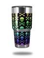WraptorSkinz Skin Wrap compatible with RTIC 30oz ORIGINAL 2017 AND OLDER Tumblers Skull and Crossbones Rainbow (TUMBLER NOT INCLUDED)