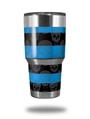 WraptorSkinz Skin Wrap compatible with RTIC 30oz ORIGINAL 2017 AND OLDER Tumblers Skull Stripes Blue (TUMBLER NOT INCLUDED)