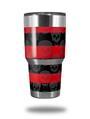 WraptorSkinz Skin Wrap compatible with RTIC 30oz ORIGINAL 2017 AND OLDER Tumblers Skull Stripes Red (TUMBLER NOT INCLUDED)