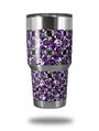 WraptorSkinz Skin Wrap compatible with RTIC 30oz ORIGINAL 2017 AND OLDER Tumblers Splatter Girly Skull Purple (TUMBLER NOT INCLUDED)