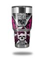 WraptorSkinz Skin Wrap compatible with RTIC 30oz ORIGINAL 2017 AND OLDER Tumblers Skull Butterfly (TUMBLER NOT INCLUDED)