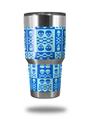 WraptorSkinz Skin Wrap compatible with RTIC 30oz ORIGINAL 2017 AND OLDER Tumblers Skull And Crossbones Pattern Blue (TUMBLER NOT INCLUDED)