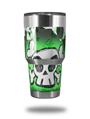 WraptorSkinz Skin Wrap compatible with RTIC 30oz ORIGINAL 2017 AND OLDER Tumblers Cartoon Skull Green (TUMBLER NOT INCLUDED)