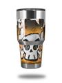 WraptorSkinz Skin Wrap compatible with RTIC 30oz ORIGINAL 2017 AND OLDER Tumblers Cartoon Skull Orange (TUMBLER NOT INCLUDED)