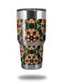 WraptorSkinz Skin Wrap compatible with RTIC 30oz ORIGINAL 2017 AND OLDER Tumblers Floral Pattern Orange (TUMBLER NOT INCLUDED)