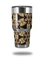 WraptorSkinz Skin Wrap compatible with RTIC 30oz ORIGINAL 2017 AND OLDER Tumblers Leave Pattern 1 Brown (TUMBLER NOT INCLUDED)