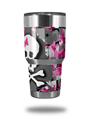 WraptorSkinz Skin Wrap compatible with RTIC 30oz ORIGINAL 2017 AND OLDER Tumblers Girly Pink Bow Skull (TUMBLER NOT INCLUDED)