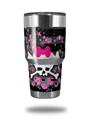 WraptorSkinz Skin Wrap compatible with RTIC 30oz ORIGINAL 2017 AND OLDER Tumblers Pink Bow Skull (TUMBLER NOT INCLUDED)