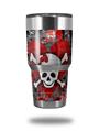 WraptorSkinz Skin Wrap compatible with RTIC 30oz ORIGINAL 2017 AND OLDER Tumblers Emo Skull Bones (TUMBLER NOT INCLUDED)
