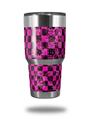 WraptorSkinz Skin Wrap compatible with RTIC 30oz ORIGINAL 2017 AND OLDER Tumblers Pink Checkerboard Sketches (TUMBLER NOT INCLUDED)