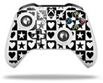 WraptorSkinz Decal Skin Wrap Set works with 2016 and newer XBOX One S / X Controller Hearts And Stars Black and White (CONTROLLER NOT INCLUDED)