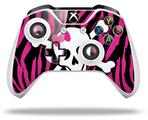 WraptorSkinz Decal Skin Wrap Set works with 2016 and newer XBOX One S / X Controller Pink Zebra Skull (CONTROLLER NOT INCLUDED)