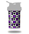 Decal Style Skin Wrap works with Blender Bottle 22oz ProStak Purple Hearts And Stars (BOTTLE NOT INCLUDED)