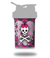 Decal Style Skin Wrap works with Blender Bottle 22oz ProStak Princess Skull Heart Pink (BOTTLE NOT INCLUDED)