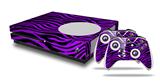 WraptorSkinz Decal Skin Wrap Set works with 2016 and newer XBOX One S Console and 2 Controllers Purple Zebra