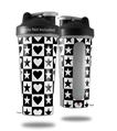 Decal Style Skin Wrap works with Blender Bottle 28oz Hearts And Stars Black and White (BOTTLE NOT INCLUDED)