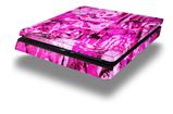 Vinyl Decal Skin Wrap compatible with Sony PlayStation 4 Slim Console Pink Plaid Graffiti (PS4 NOT INCLUDED)