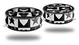 Skin Wrap Decal Set 2 Pack for Amazon Echo Dot 2 - Hearts And Stars Black and White (2nd Generation ONLY - Echo NOT INCLUDED)
