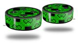Skin Wrap Decal Set 2 Pack for Amazon Echo Dot 2 - Criss Cross Green (2nd Generation ONLY - Echo NOT INCLUDED)