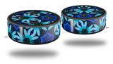 Skin Wrap Decal Set 2 Pack for Amazon Echo Dot 2 - Daisies Blue (2nd Generation ONLY - Echo NOT INCLUDED)
