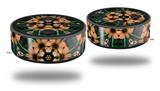 Skin Wrap Decal Set 2 Pack for Amazon Echo Dot 2 - Floral Pattern Orange (2nd Generation ONLY - Echo NOT INCLUDED)