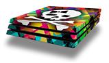 Vinyl Decal Skin Wrap compatible with Sony PlayStation 4 Pro Console Rainbow Plaid Skull (PS4 NOT INCLUDED)