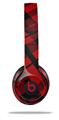 WraptorSkinz Skin Decal Wrap compatible with Beats Solo 2 and Solo 3 Wireless Headphones Red Plaid (HEADPHONES NOT INCLUDED)